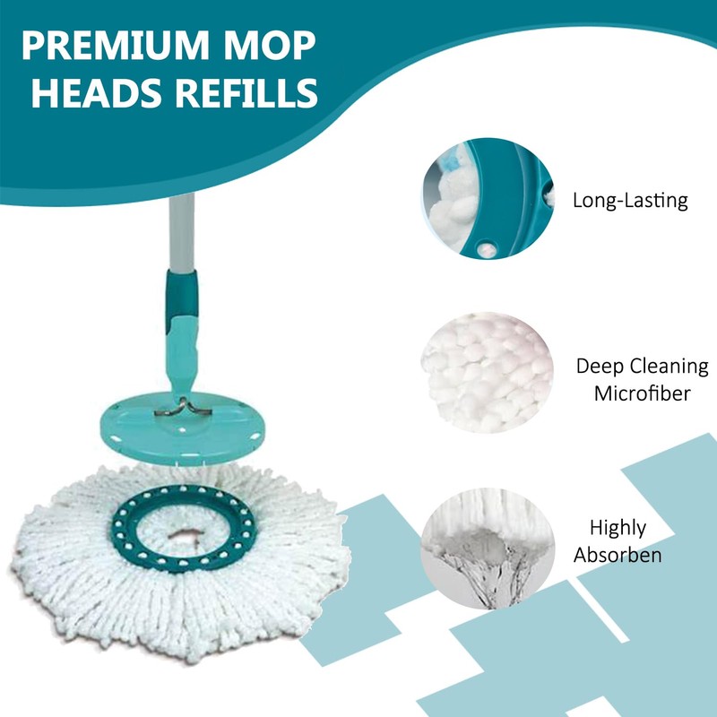 Mozzoom Microfiber Replacement Heads for Leifheit Clean Twist Disc Mop