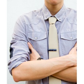 Circuit Board Tie Clip (short), unique gift for him (blue)