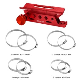 MEGREZ Adjustable Fire Extinguisher Mount Holder, Aluminum Quick Release Fire Extinguisher Holder with 8 Clamps, Compatible with Jeep Wrangler UTV Polaris RZR, Red