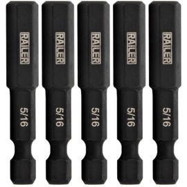 Hex 5/16" Impact Driver Bit - Railer Allen Wrench Drill Hex Bits. 1/4 Quick Release S2 Steel 2 inch 5/16" Hex Bits. (5 Pack)