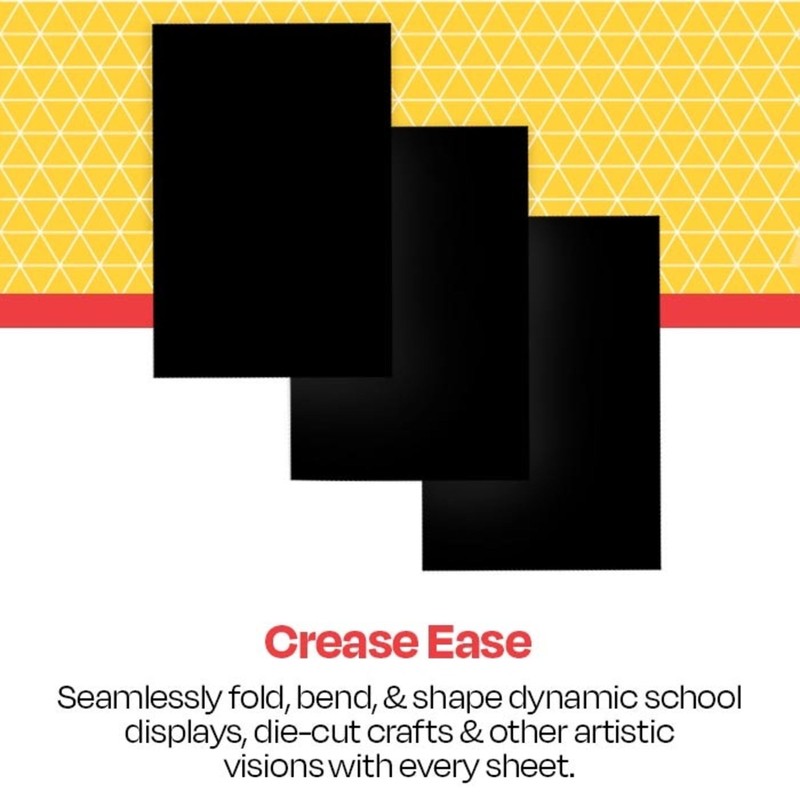 School Smart Folding Bristol Tagboard, 18 x 24 Inches, Black,