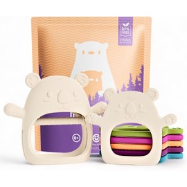 Infatot® Teething Toys for Baby Gifts - 2 Pack Koda Koala Teether Mitten Glove, Baby Essentials for Newborn, Teething Mitten for Babies - Baby Toys 0-6 Months 6+ Hand Teethers for Babies - Cream