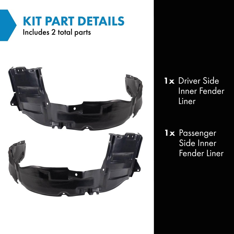 TRQ Inner Fender Liner Set Compatible with 1999-2001 Mitsubishi Galant