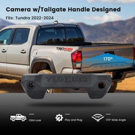 Dasaita Tailgate Handle Reverse Camera for Toyota Tundra 2022 2023 2024, Only Fit 1080P Navigation, Real AHD 1080P Rear View Camera Backup Camera with Wiring Harness, 170° Wide Angle, IP68 Waterproof