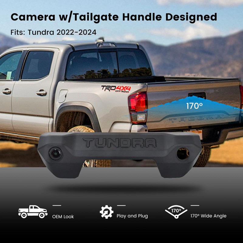 Dasaita Tailgate Handle Reverse Camera for Toyota Tundra 2022 2023