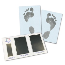 Footprint Set | Black | For Newborns & Babies up to 3 Months on Any Paper | Magic Footprint Standard (Paper Colour: Light Blue, up to 8 Prints)