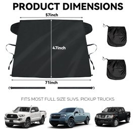 Windshield Snow Cover for Ford Maverick 2022-2024, Car Snow Cover, Durable 600D Oxford Fabric Windshield Cover for Ice and Snow, Winter Frost Protector with Rearview Mirrow Covers for SUV Truck