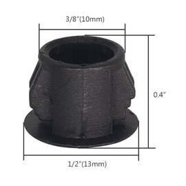 Alamic Hole Plugs 3/8" Plastic Flush Type Hole Plugs Snap in Locking Hole Tube Screw Caps Drilling Cover Plugs Fastener Covers for Kitchen Cabinet Furniture Black 100 Pack