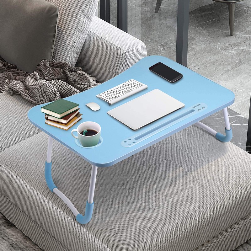 Slendor Lap Desk with Cup Holder, Foldable Laptop Table for