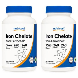 Nutricost Iron 36mg 240 capsules, 240 tablets, 2 units / 뉴트리코스트 철분 36mg 240캡슐, 240정, 2개