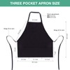 Jubatus 2 Pack 3 Pockets Adjustable Bib Apron Chef Kitchen