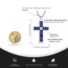BAMIKI Cross Necklace for Men, Created Sapphire Blue Cross Pendant