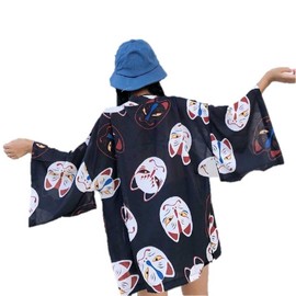 [AiO JAPAN] Happi Hanten Festival Festival Shrine Haori Black White Summer Festival Temple Shrine Haori Hanten Hanten Hanten Festival Costume Ink Painting Wolf Fushimi Inari Japanese Style Multiple