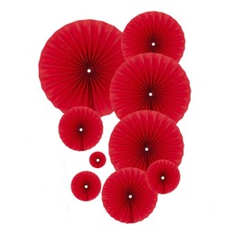 siawadeky Paper Fans, Set of 9, Paper Decoration, Valentine Decoration, Wedding Decoration, Folding, Fan, New Year Decoration, Flower Paper, Fan Flower, DIY Craft, Fan Combination, Decoration, Room