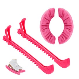 HMDZMR Ice Skate Guards Hockey Skate Guards Ice Skate Blade Covers Hockey Skate Blade Protector Ice Skating Accessories for Youth Adults (Red, Large)