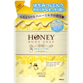 Honey Body Soap, Milk In Type, Refill, 13.5 fl oz (400 ml)