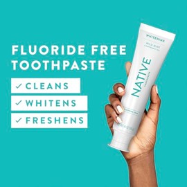 Native Fluoride Free Toothpaste, Whitening - for Adult, Kids 2+ Oral Care - Wild Mint & Peppermint Oil Flavor, 4.1oz (Pack of 3)