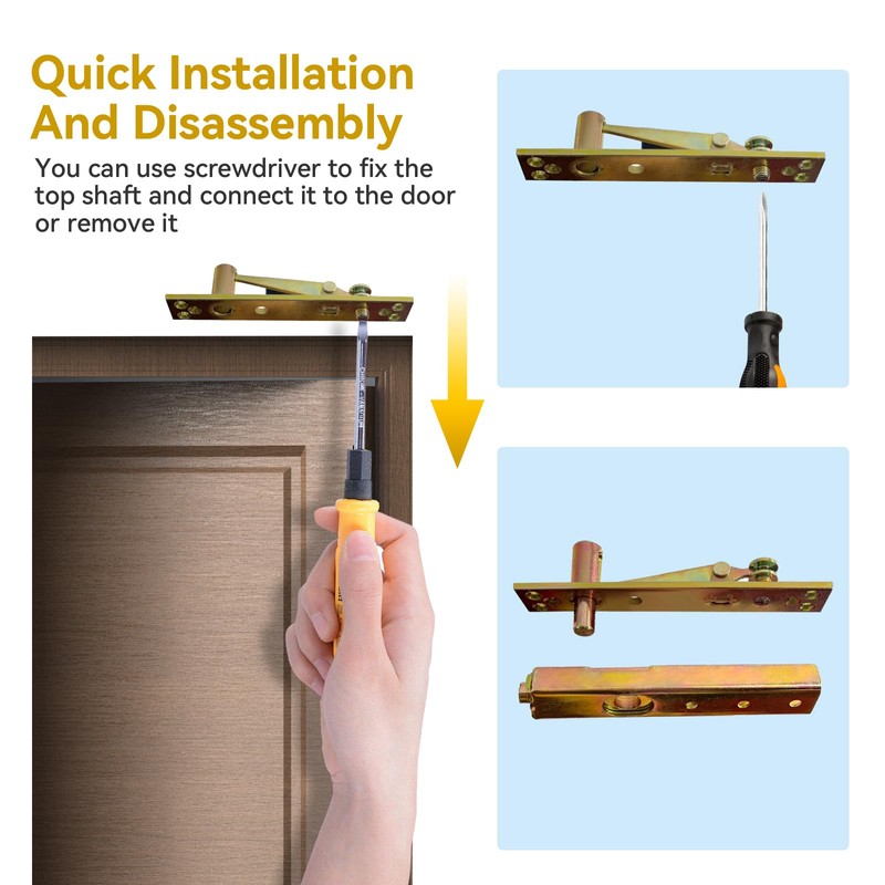 GEKRONE Self Closing Concealed Door Pivot Hinges Heavy-Duty Spring Hydraulic