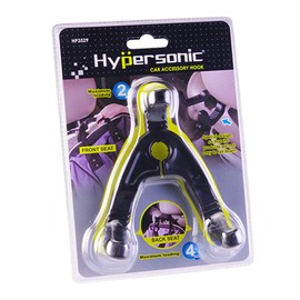 Hypersonic Car Headrest Hanger Hook Front Back Seat Durable Holder For Bags, Purse, Backpack, Coat and Grocery