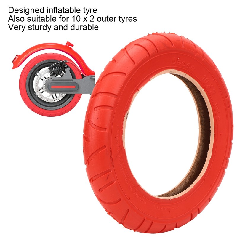 10x2 Red Inflatable Outer Tyre Rubber Tire Replace for Xiaomi