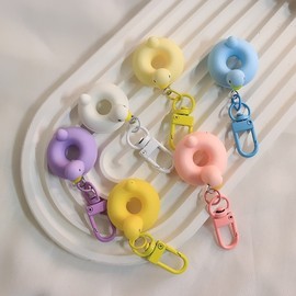 Small Cartoon Resin Yellow Duck Swimming Ring Keychain Key lf1106 Free Size/Free Size Purple 30ea