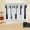 Utensil Dispenser,5 Compartment Stainless Steel Cutlery Organizer,Forks Spoons Dispenser,Plastic Silverware