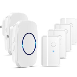 Door Chime When Door Opens, FullHouse Door Sensor Wireless Entry Alarm with 1000ft Range, 60 Chimes and 5 Volume Levels for Business/Store/Home/Office