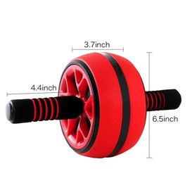 Abdominal Wheel Roller Trainer Fitness Equipment - Color: Red And Rope