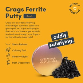 Speks Crags Ferrite Putty | Over 1,000 Smooth Ferrite Stones in a Metal Tin | Fun Quiet Fidget Toys for Adults and ADHD Desk Toys for Office | Pink Gradient, Large
