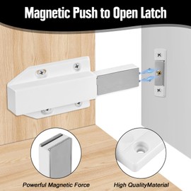 2 Pack Magnetic Push Open Latch - Heavy Duty Push to Open Cabinet Latch Hardware Push Release Door Catch for Kitchen Drawer Wardrobe Hidden Large Door Closure