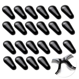 12 Pairs Adhesive Eye Glasses Nose Pads, Water-Drop Shape Stick on Anti-Slip Soft Silicone, Adhesive Nose Pads Glasses Nose Pad for Glasses, Eyeglasses and Sunglasses 2.8mm Black
