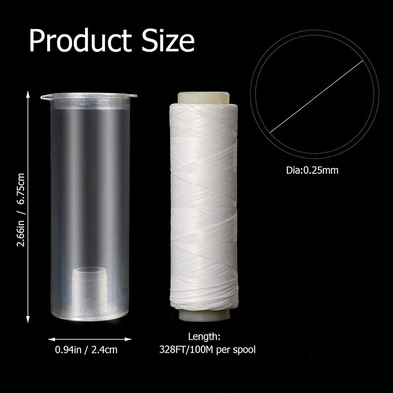 Maxcatch 328ft/656ft 0.2mm/0.25mm Strong Polyester Fishing Bait Elastic Thread Spool