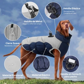 Chaleco para Perro, Chaquetas para Perros Impermeables y Cortaviento, Ropa para Perro con Detalles Reflectantes, Chamarra para Perro Ideal para Perros Medianos y Grandes en Climas Fríos (4X-Large)
