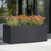 LEWIS&WAYNE Large Rectangular Block Planter Box Handmade Wicker Tall Planters