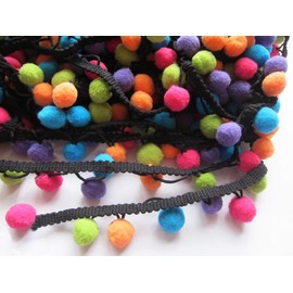 YYCRAFT Multicolor Pom Pom Ball Fringe Trim Ribbon Sewing(5 Yards)