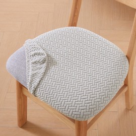 FUANGUI Dining Chair Seat Covers Set of 6, Stretch Seat Covers for Dining Room Chairs, Non-Slip Chair Covers for Dining Chairs, Washable Dining Seat Slipcovers, Kitchen Chair Cushion Protector