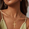 Darenli Cross Necklace for Women, 14K Gold Plated Cubic Zirconia
