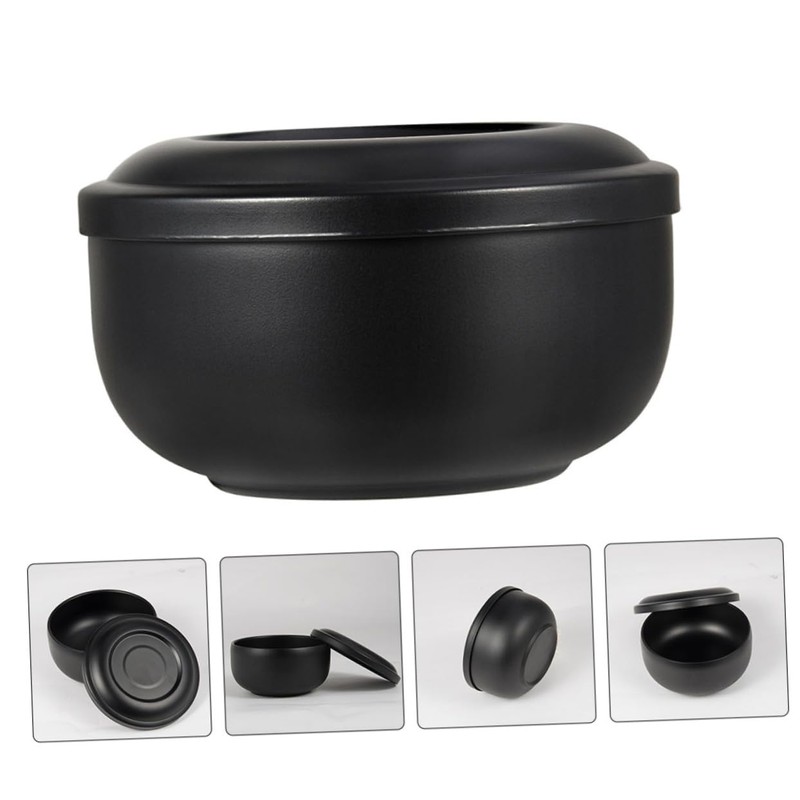 FOMIYES Men's Shaving Soap Bowl Lid Stainless Steel Bubble Bowl