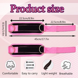 ZcrPrn Ankle Straps for Cable Machines, 2 Pcs Adjustable Cable Kickback Ankle Strap for Resistance Training, Leg Straps Gym for Cable Machine, Gym Accessories for Women and Men