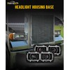 PARTSam Headlight Housing Base with H4 Plugs Wire Harnesses Stainless