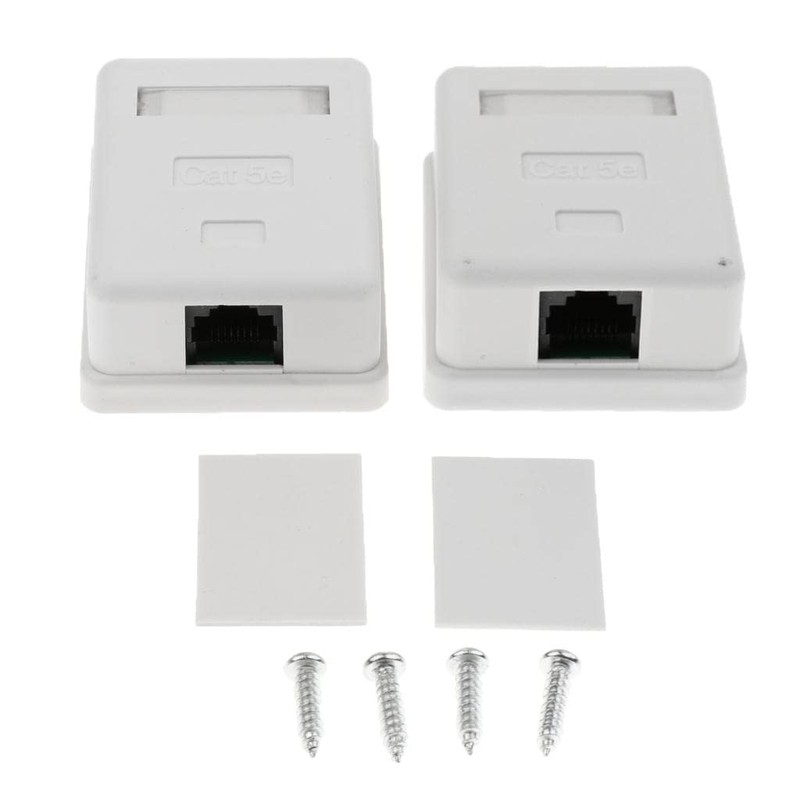 zalati Junction Box 2pcs Cat6 RJ45 Keystone Jack Surface Mount