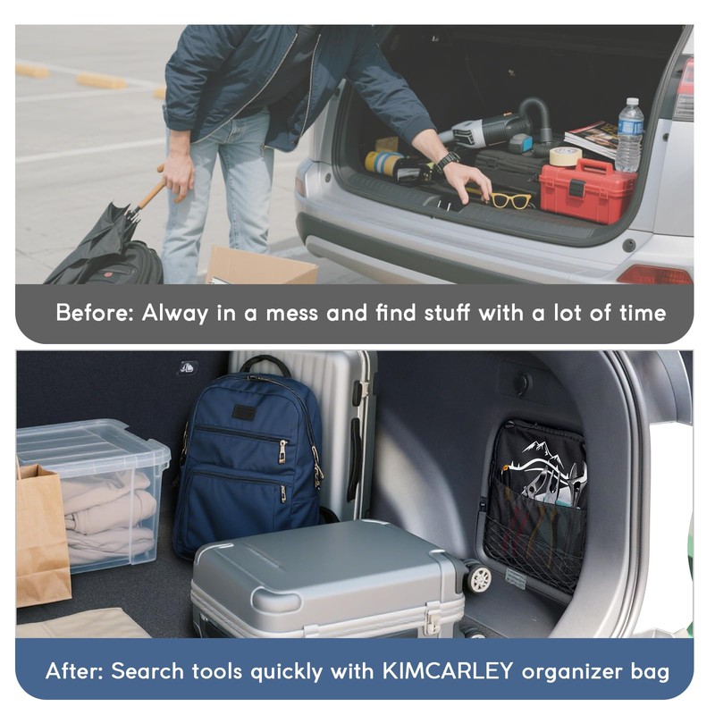 KIMCARLEY Trunk Organizer Multifunction Backpack, Upgrade Design Trunk Cubby Storage