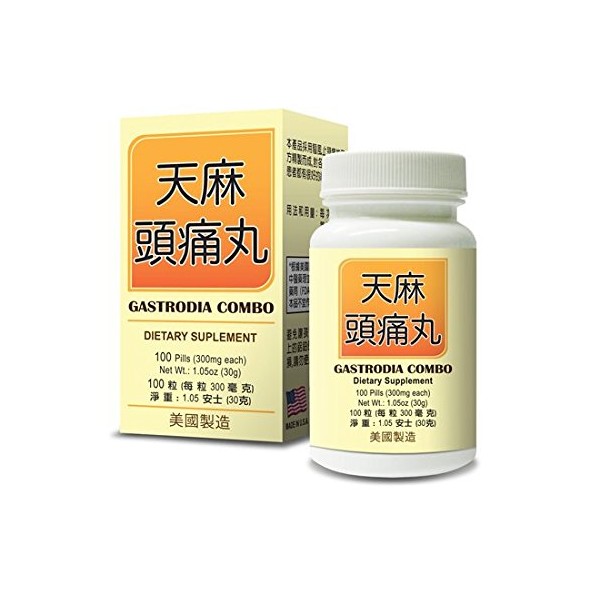 Gastrodia Combo Herbal Supplement Helps for Relieve Miraine & General Fatigue 300mg 100 Pills Made in USA