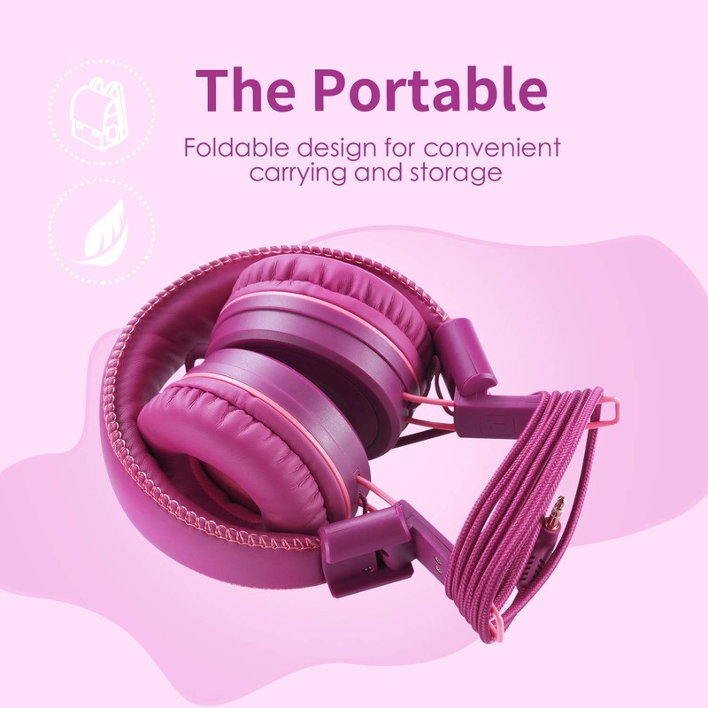 POWMEE POWMEE M1 Kids Headphones Wired Headphone for Kids,Foldable Adjustable