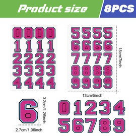Feifeiya 160 PCS Sports Helmet Numbers Sticker Self Adhesive Sports Number Football Helmet Stickers Hockey Decals Accessories for Baseball Batting Hockey Football Lacrosse(Rose Red)
