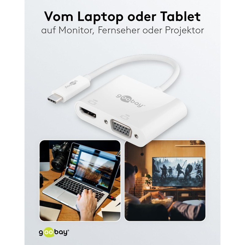goobay 52430 Multiport Adapter USB-C to HDMI + VGA -