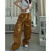 LAOARA Women Y2K Baggy Track Pants Elastic Waist Wide Leg