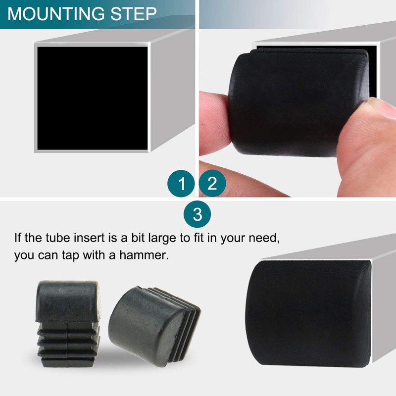 uxcell 45pcs 3/4" 20mm Domed Square Ribbed Insert Finished Cover