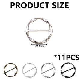 11-Piece Adjustable Scarf Ring Clips, scarf ring, Scarf Ring Clip, Silk Scarf Ring Clip, Versatile Shirt Waist Cincher & Knotted Buckles for Dresses, Sweaters, & Shawls