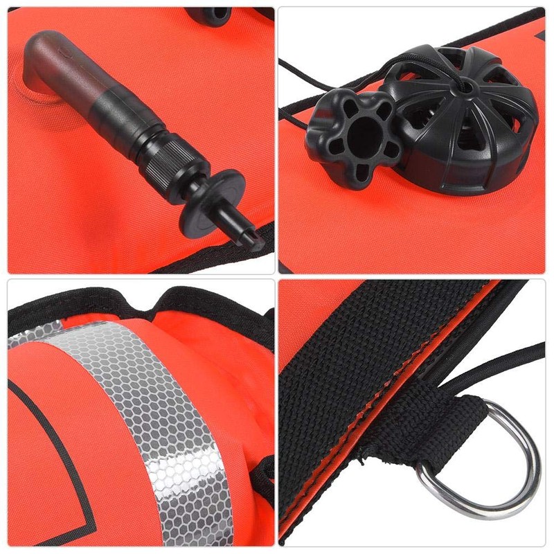 Keenso Diving Accessories 6FT High Visibility Surface Marker Buoy Inflatable